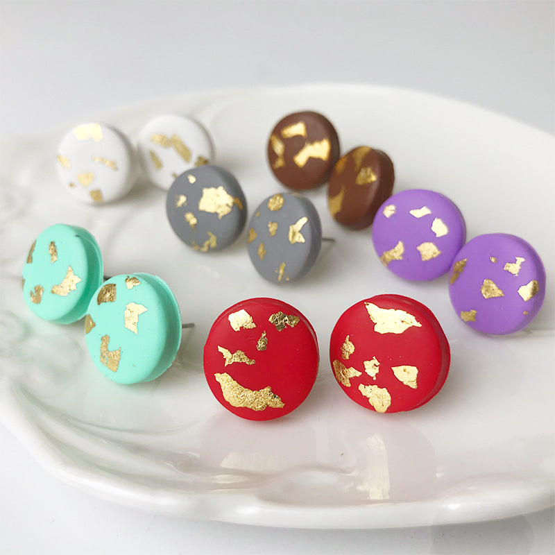 Gold Fleck Clay Studs