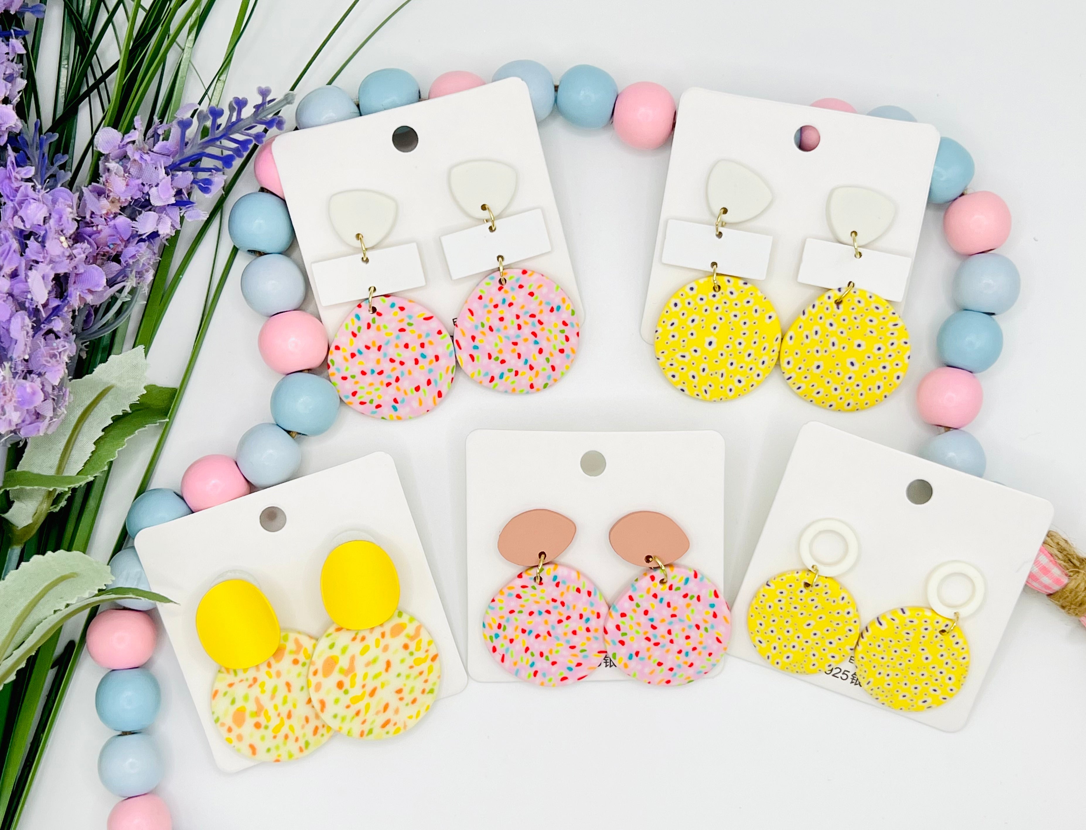 Spring Clay Drop Studs