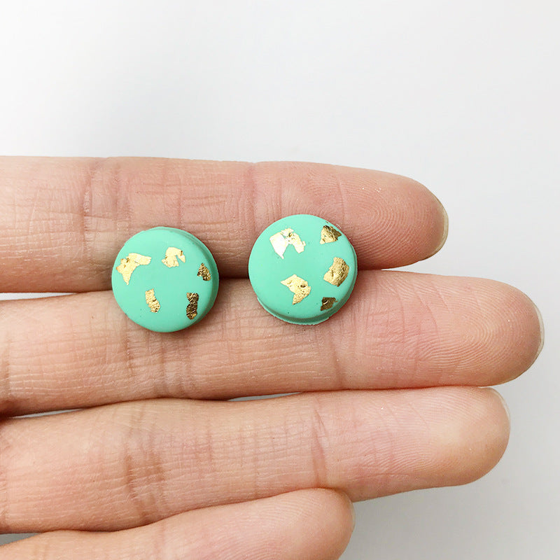 Gold Fleck Clay Studs