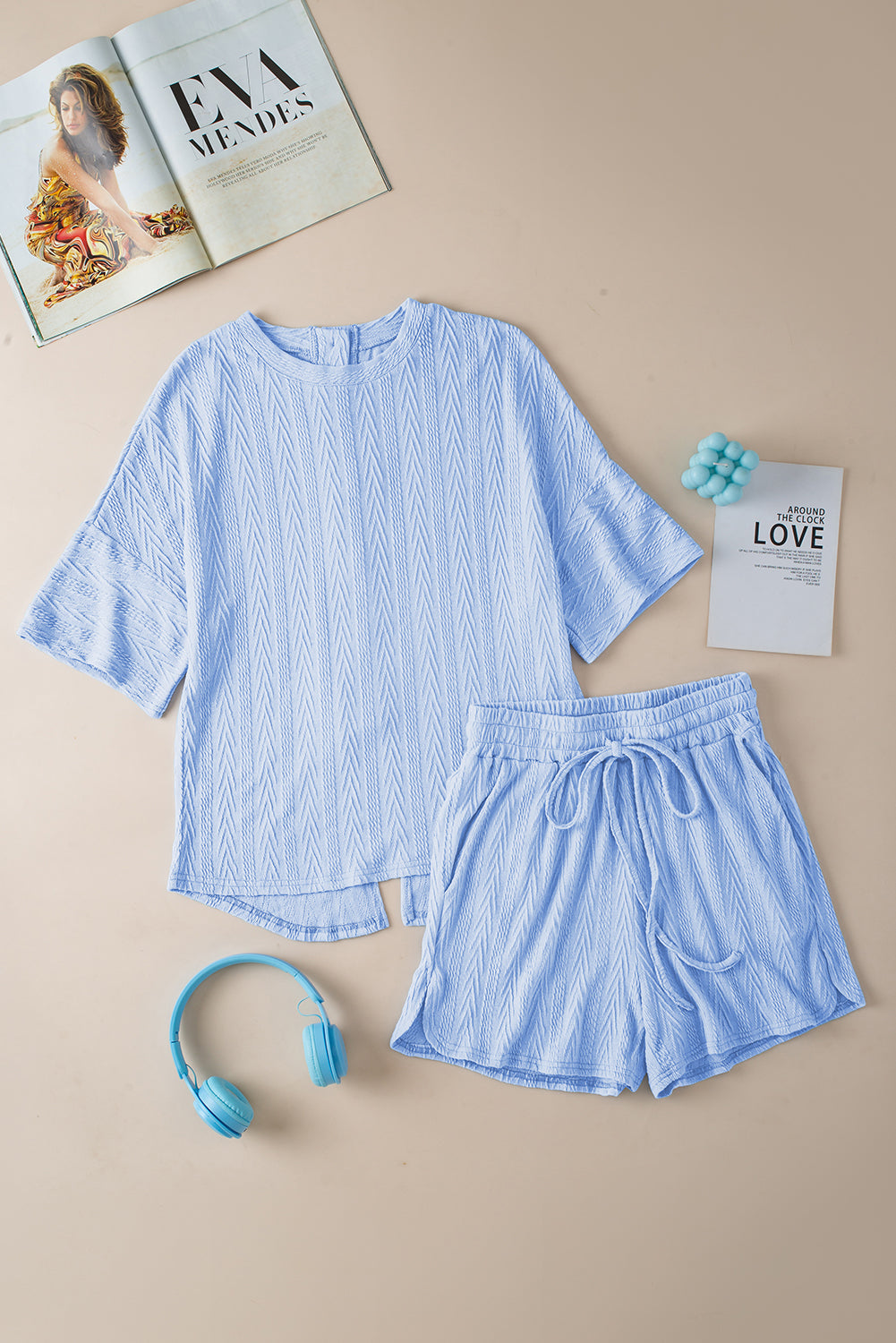 The Lennox Light Blue Button Lounge Set