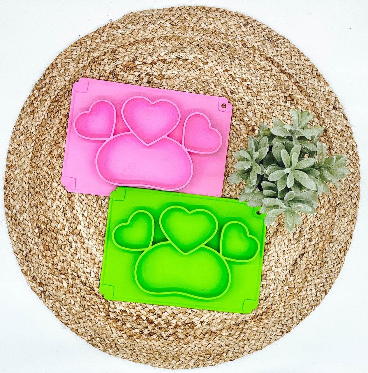 KIDS SILICONE HEART BENTO BOX PLACEMATS-