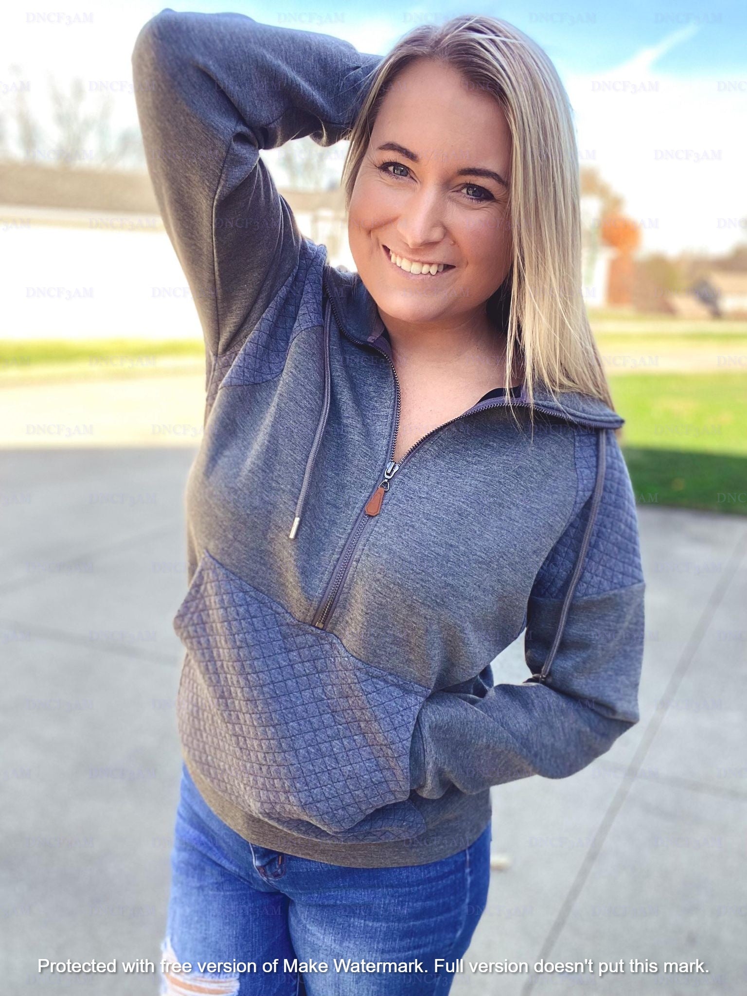 QUINN QUILTED HALF ZIP PULLOVERS-