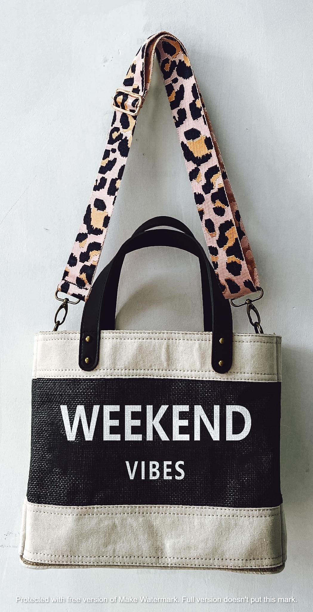 Jute and Vegan Leather Standing Tote