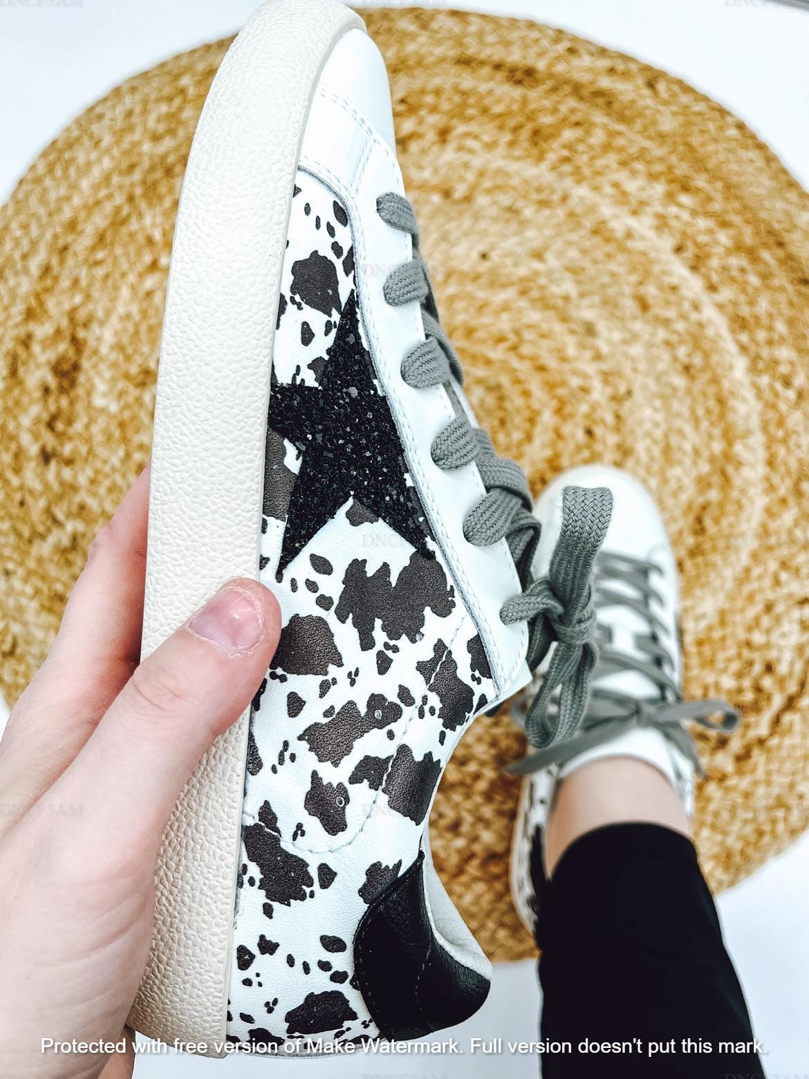 Adult Leopard & Cow Star Shoe-