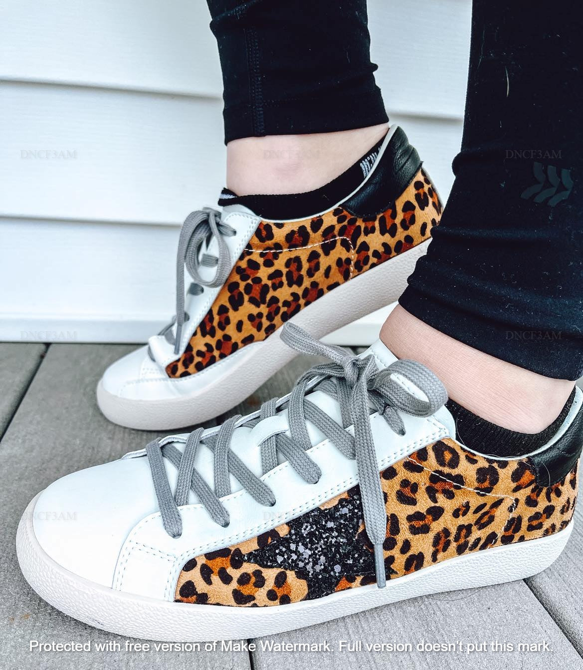 Adult Leopard & Cow Star Shoe-