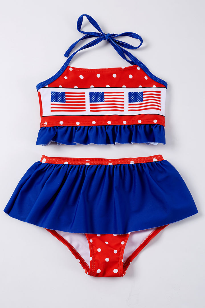 Girls Two-piece Flag Swim