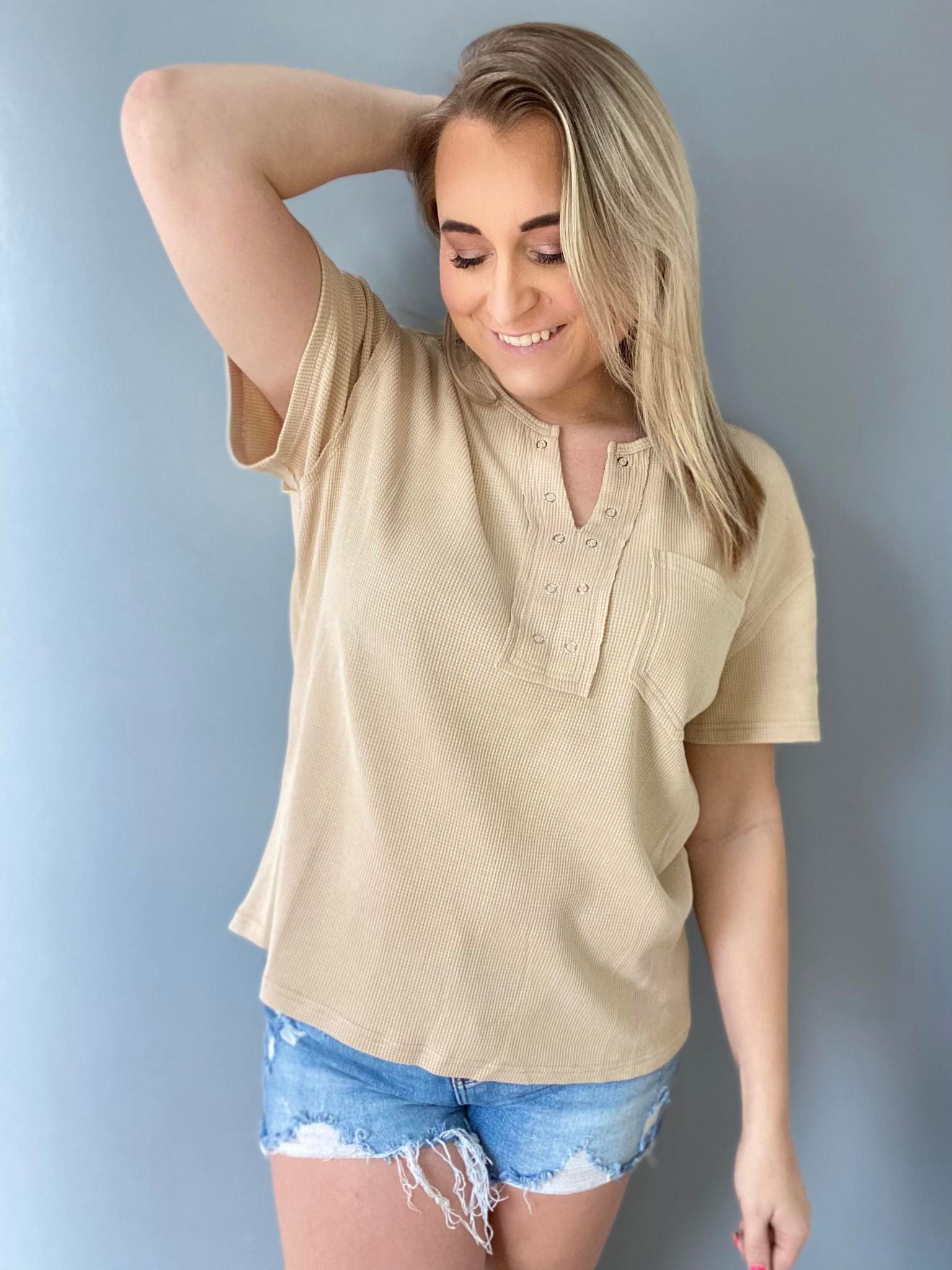 The Kara Waffle Top-