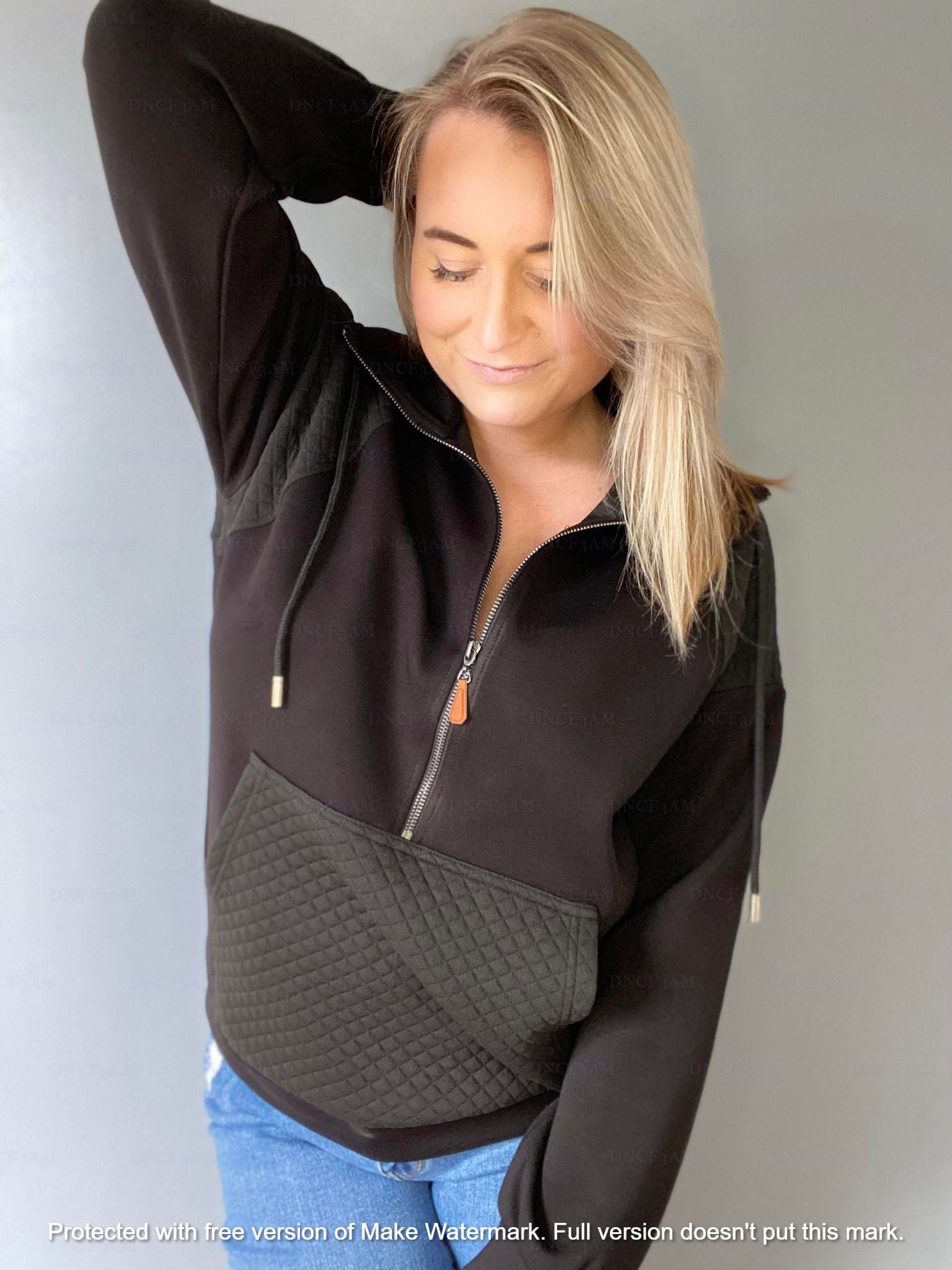 QUINN QUILTED HALF ZIP PULLOVERS-