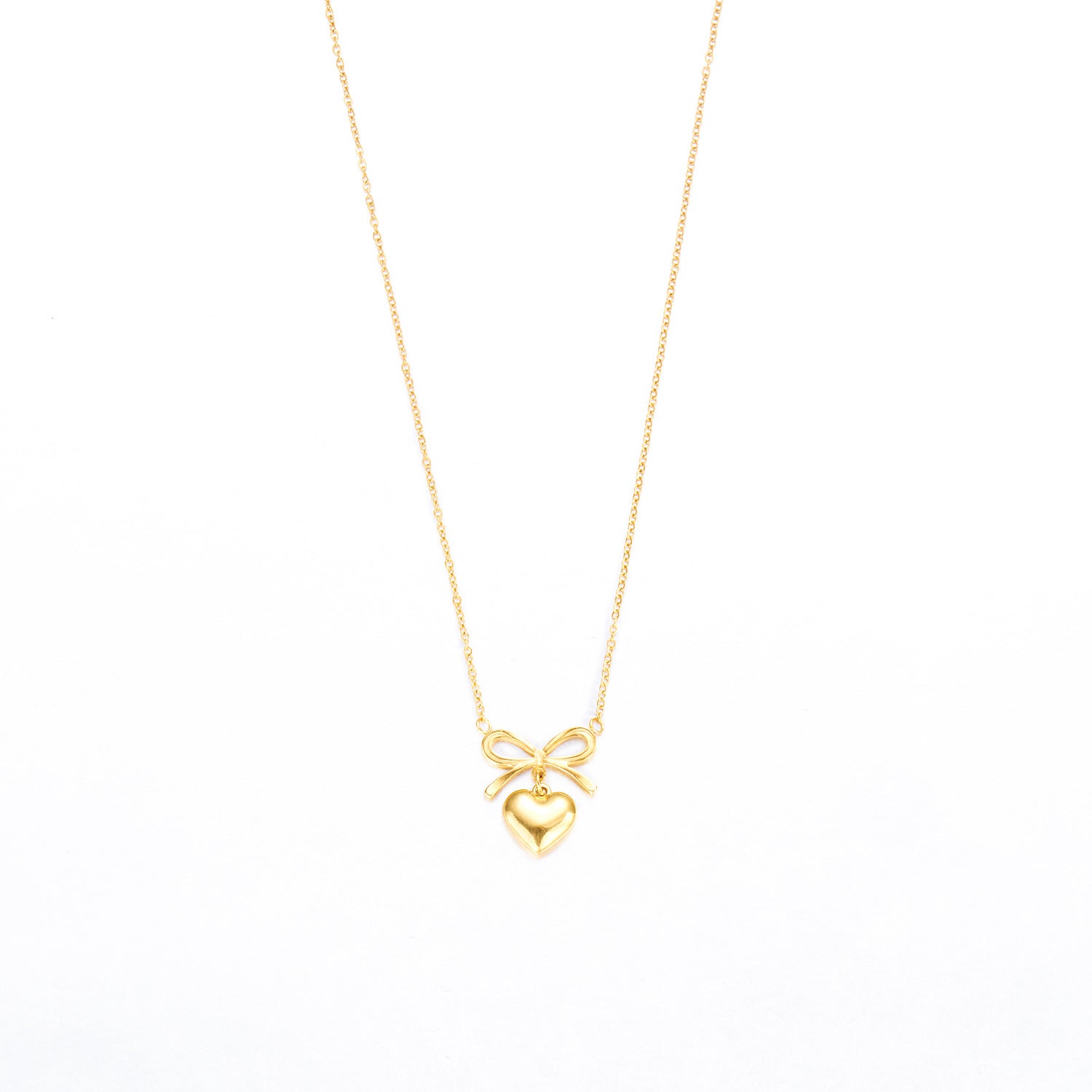 Bow and Heart Necklace