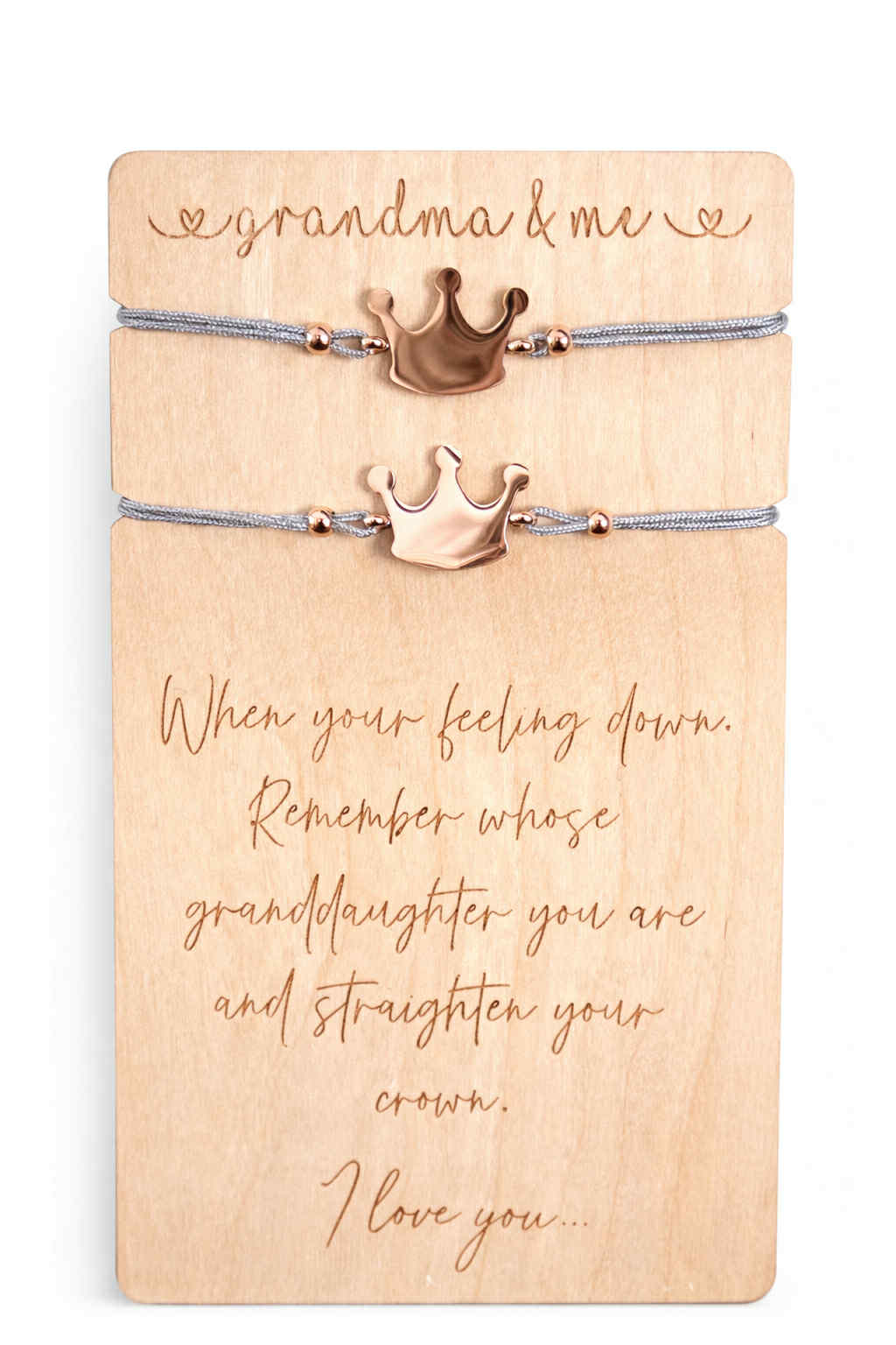 Gigi/Grandma/Nana & Me Wooden Card with Bracelets