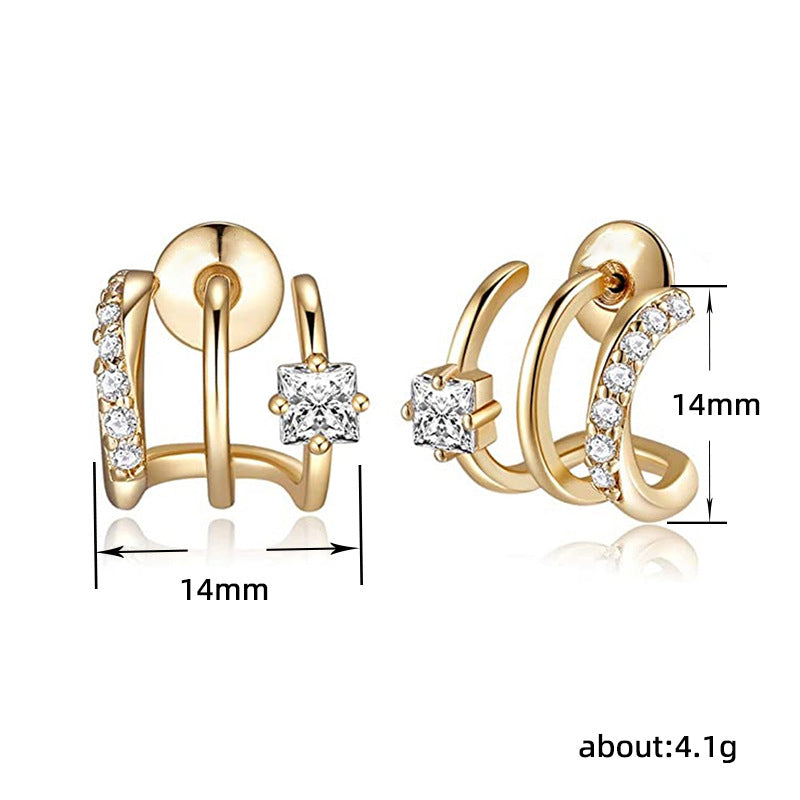Versatile Triple Hoop Earring