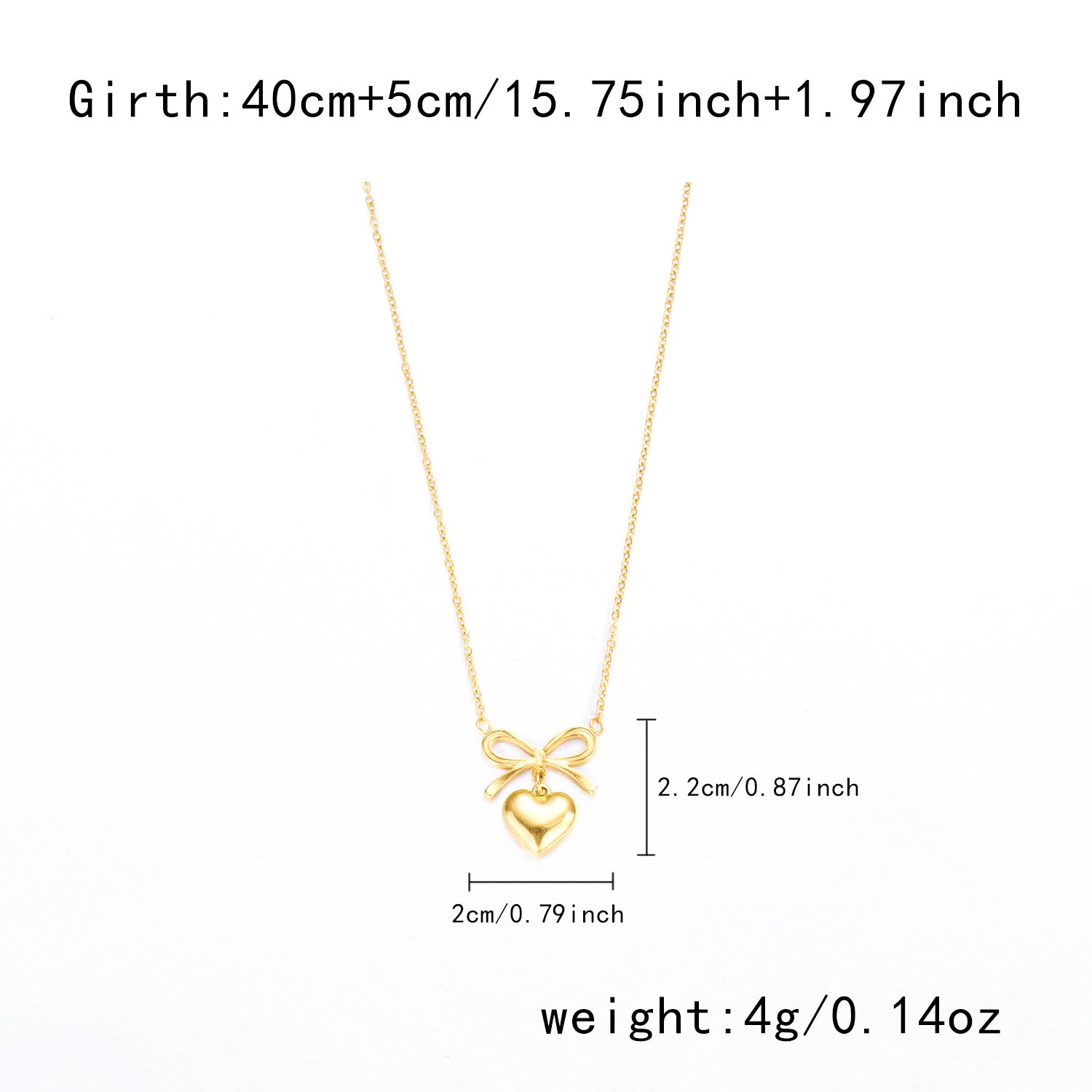 Bow and Heart Necklace