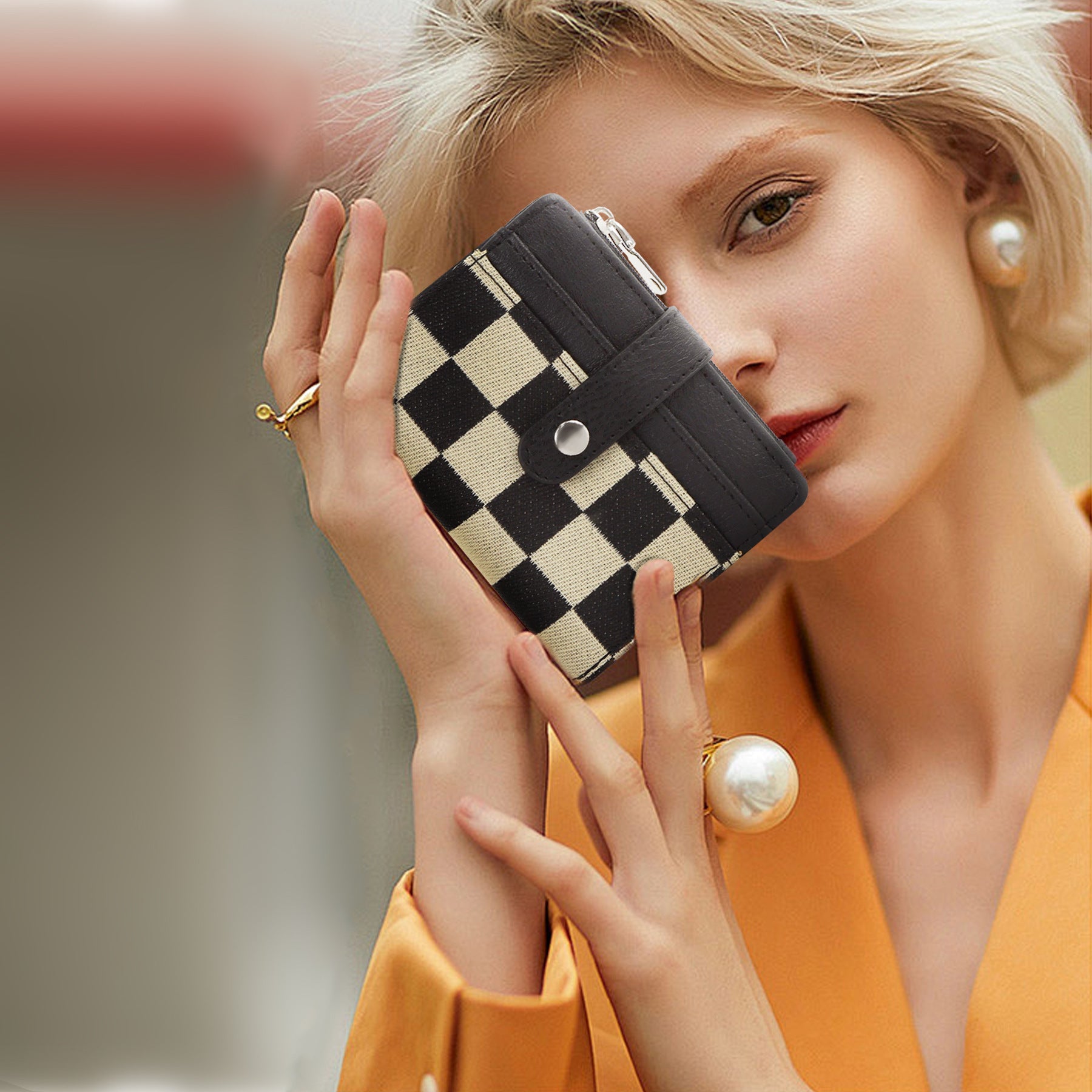 Quilted or Checker Vegan Leather Wallets