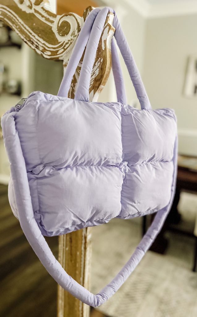 The Blake Quilted Grid Puffer Tote