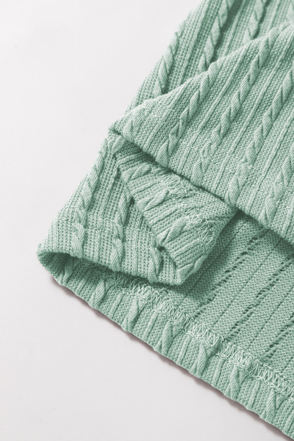 Sleet Solid Color Textured Flutter Sleeve Top