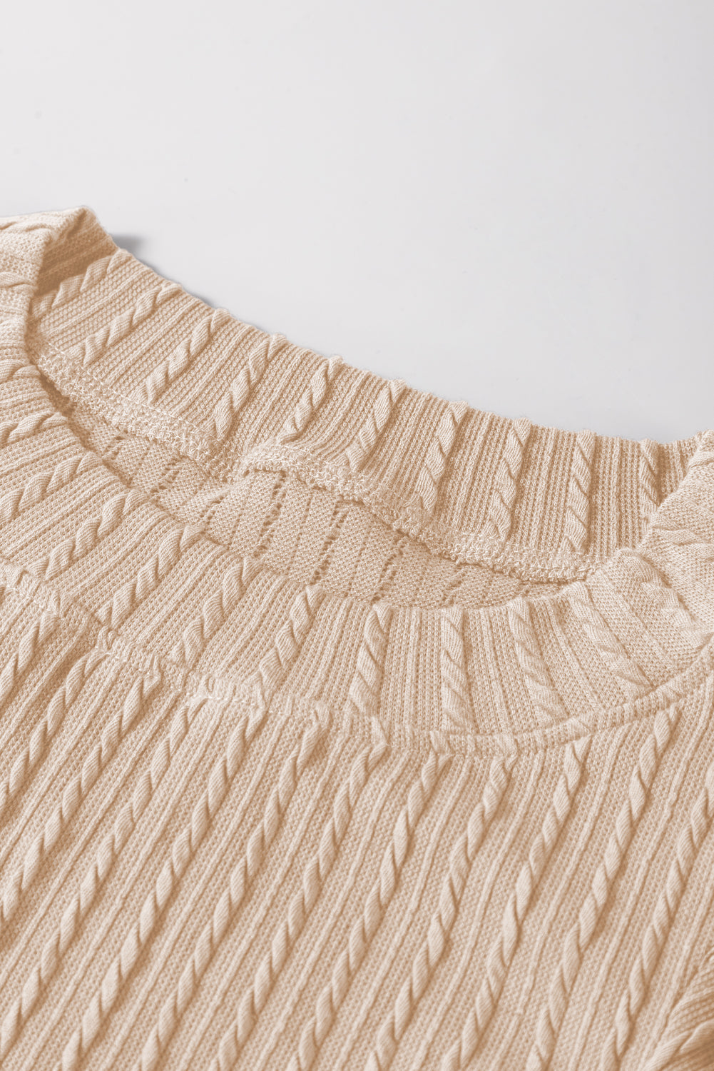 Sleet Solid Color Textured Flutter Sleeve Top