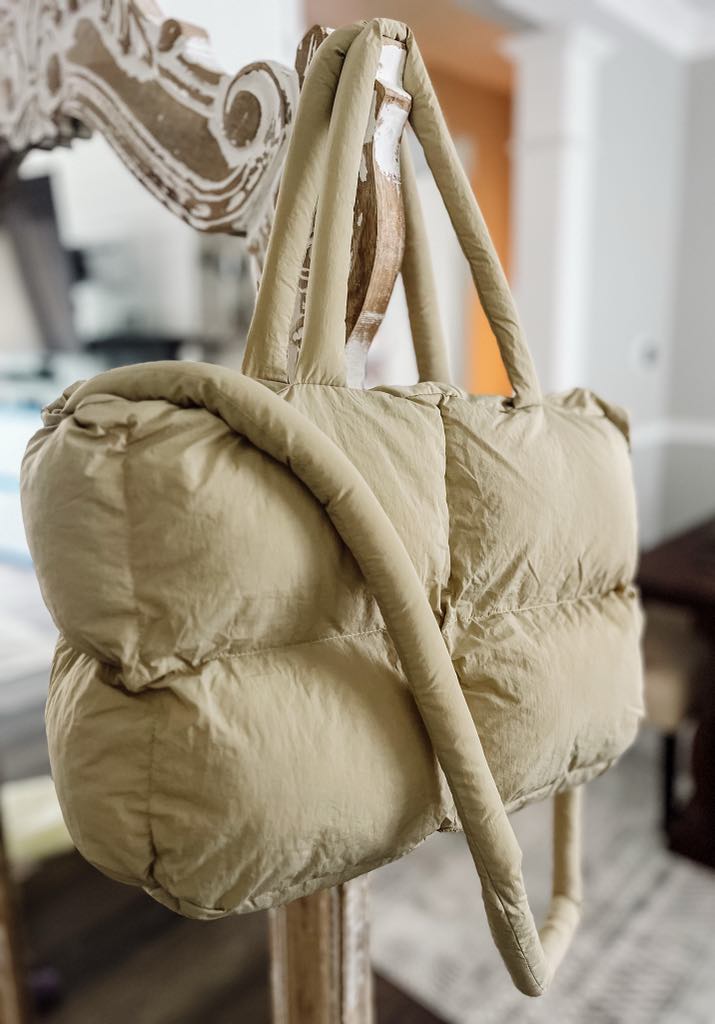 The Blake Quilted Grid Puffer Tote