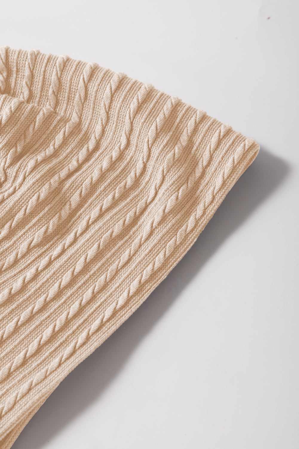 Sleet Solid Color Textured Flutter Sleeve Top