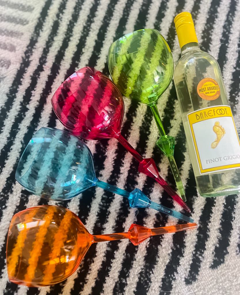 Floating Acrylic wine glass