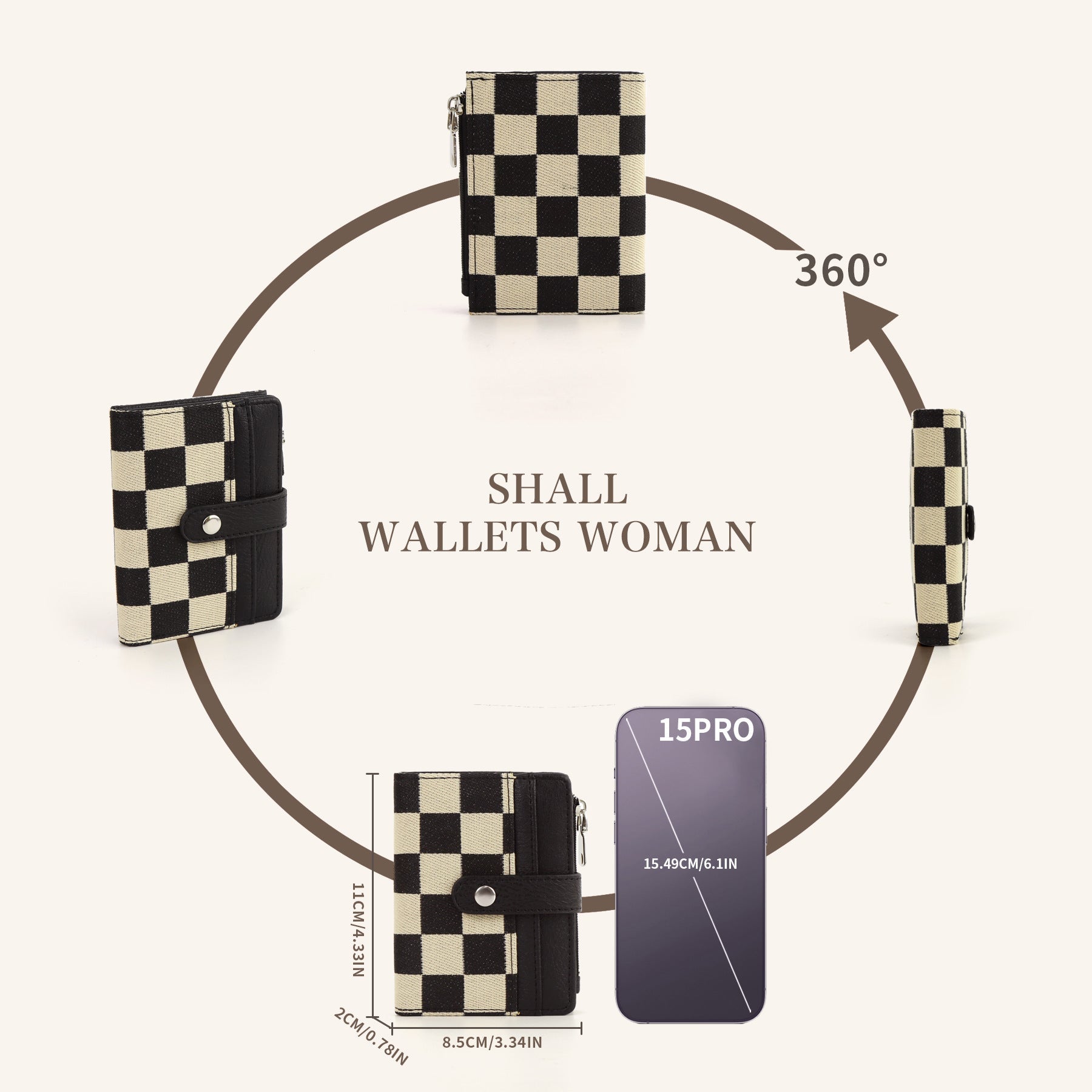 Quilted or Checker Vegan Leather Wallets