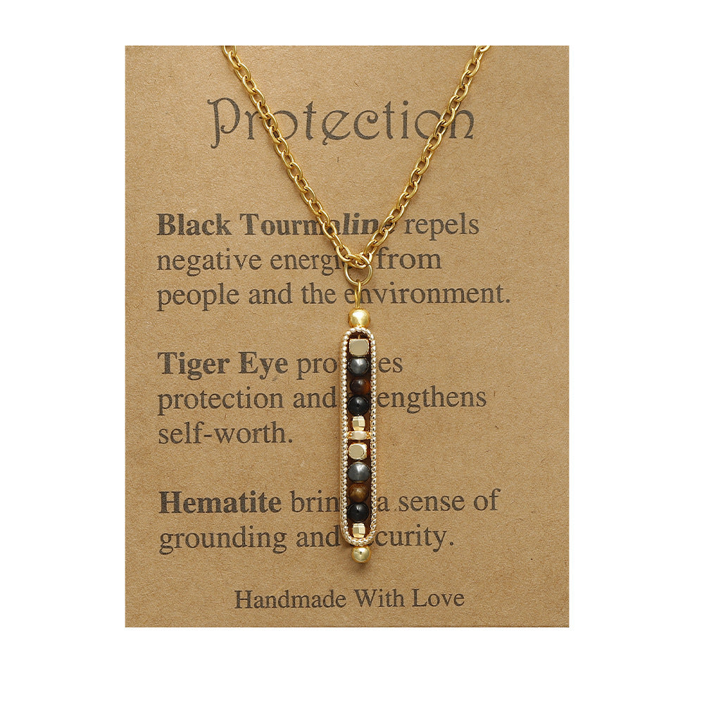 Natural Stone Healing Pendant Necklace