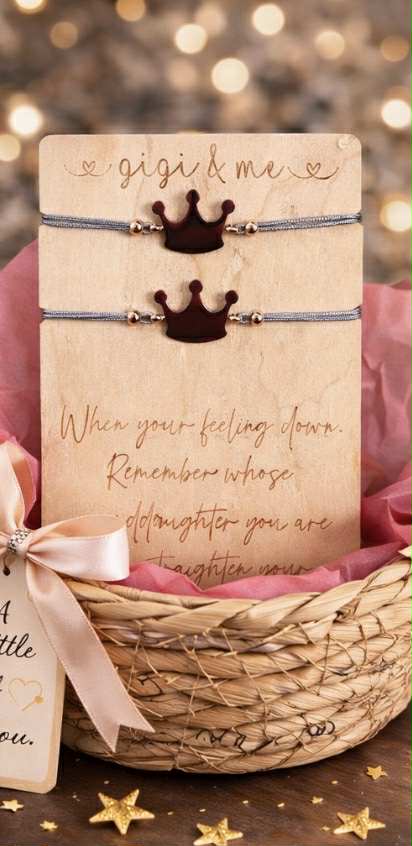 Gigi/Grandma/Nana & Me Wooden Card with Bracelets