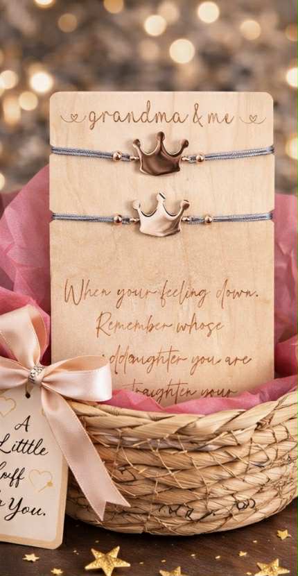 Gigi/Grandma/Nana & Me Wooden Card with Bracelets