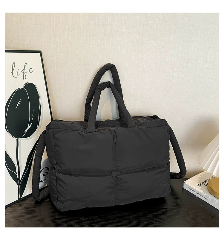 The Blake Quilted Grid Puffer Tote