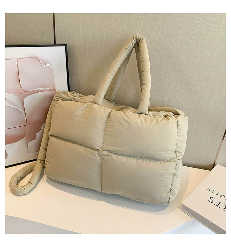 The Blake Quilted Grid Puffer Tote