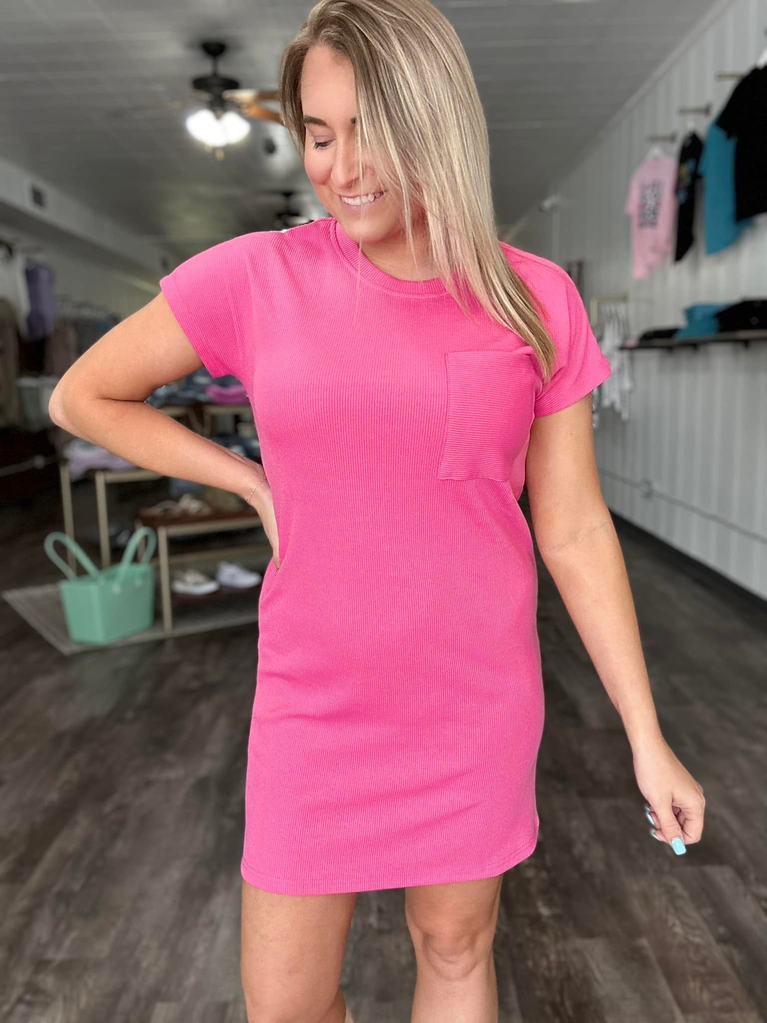 The Jess Ribbed T Shirt Dress