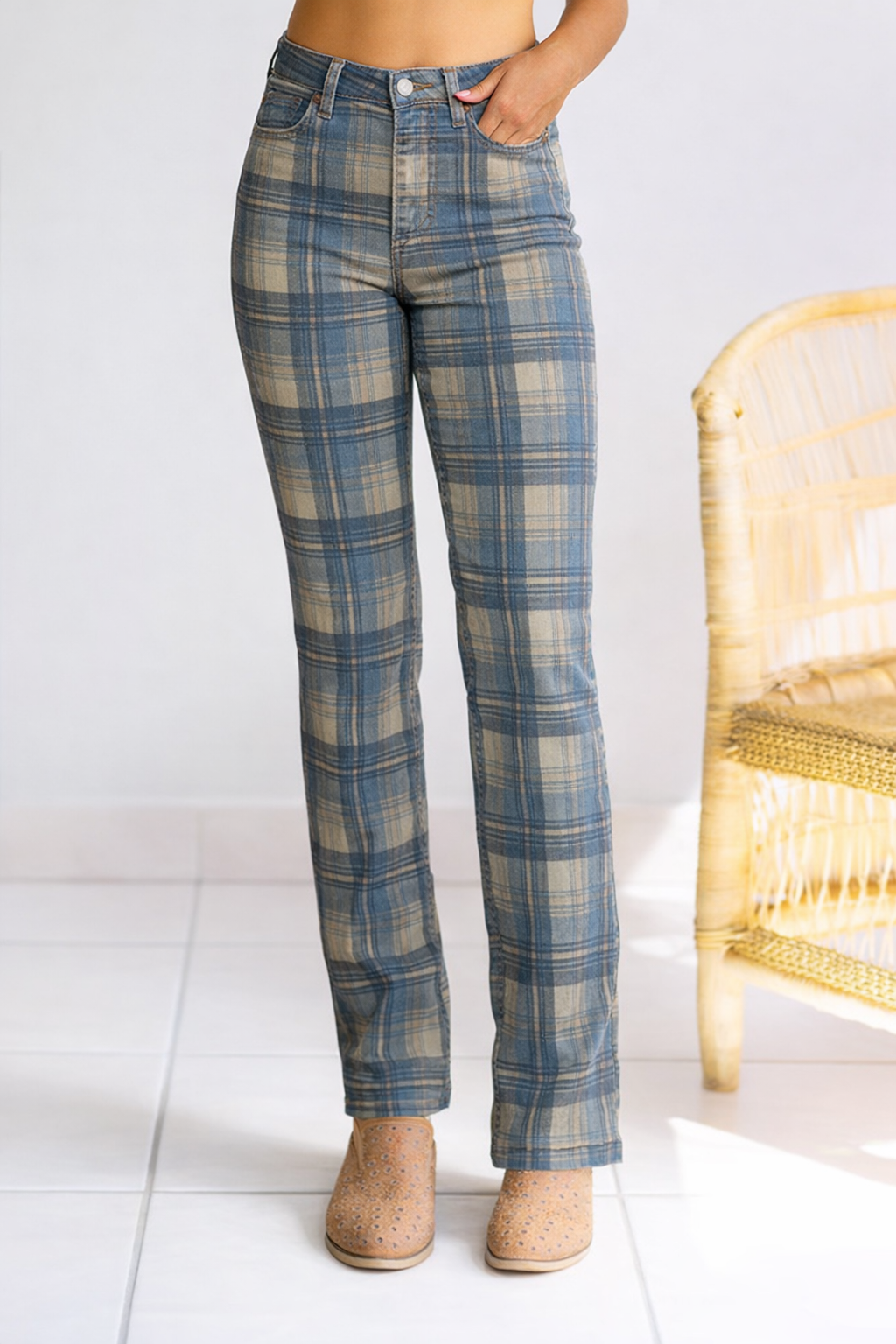 Perfectly Plaid - Judy Blue Straight Leg