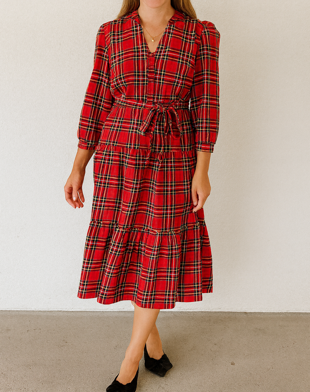 Red Christmas Plaid Dress