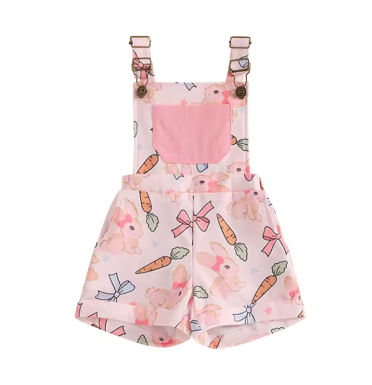 Pink Carrot Bunny Overalls