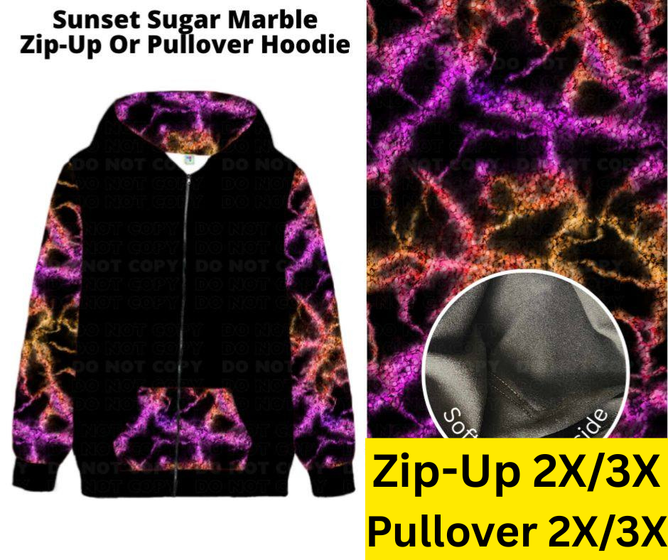 Sunset Sugar Marble Zip-Up or Pullover Hoodie