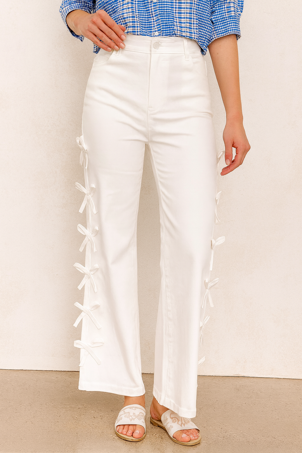 White Bow Knot Jeans