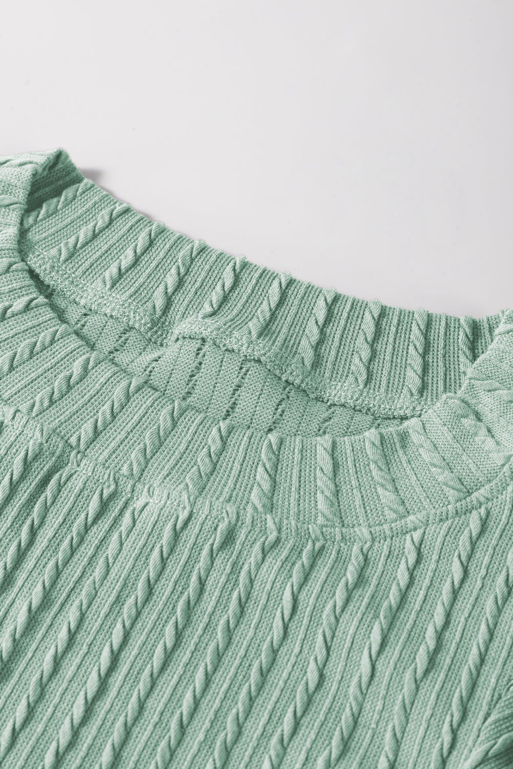 Sleet Solid Color Textured Flutter Sleeve Top