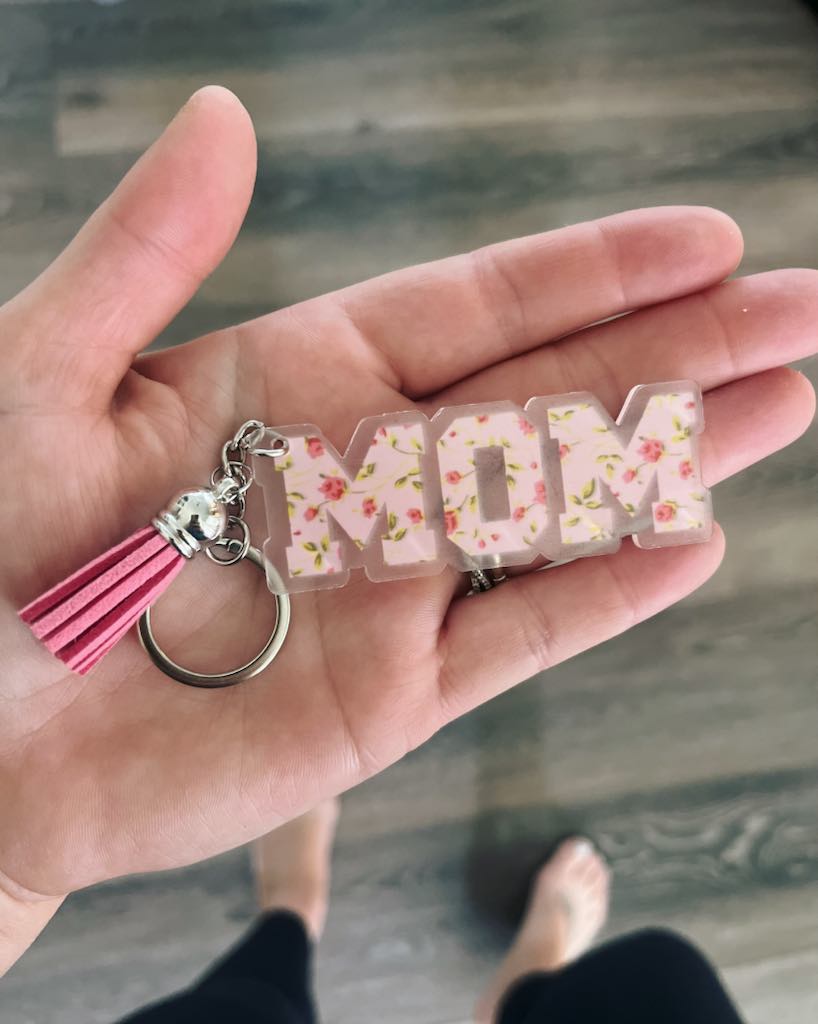 Mom Floral Keychain