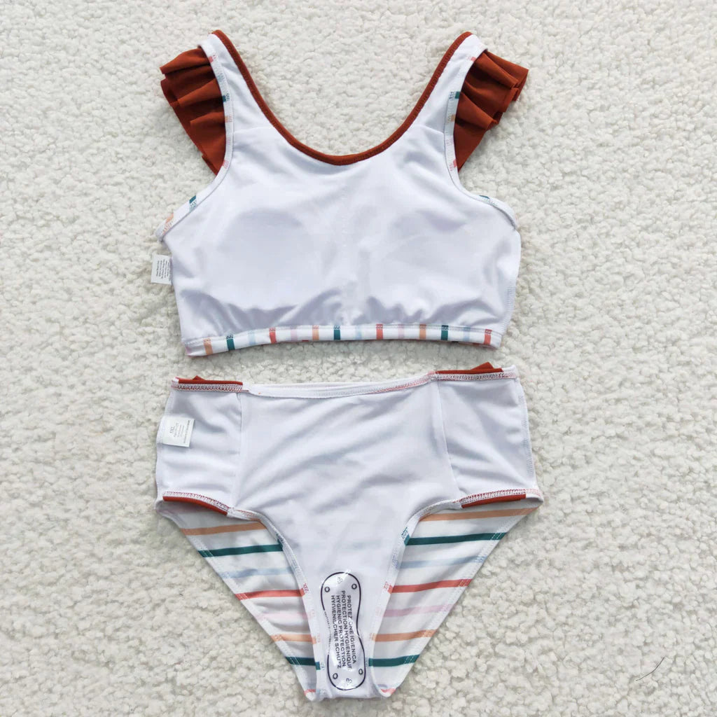 striped two piece swimsuit