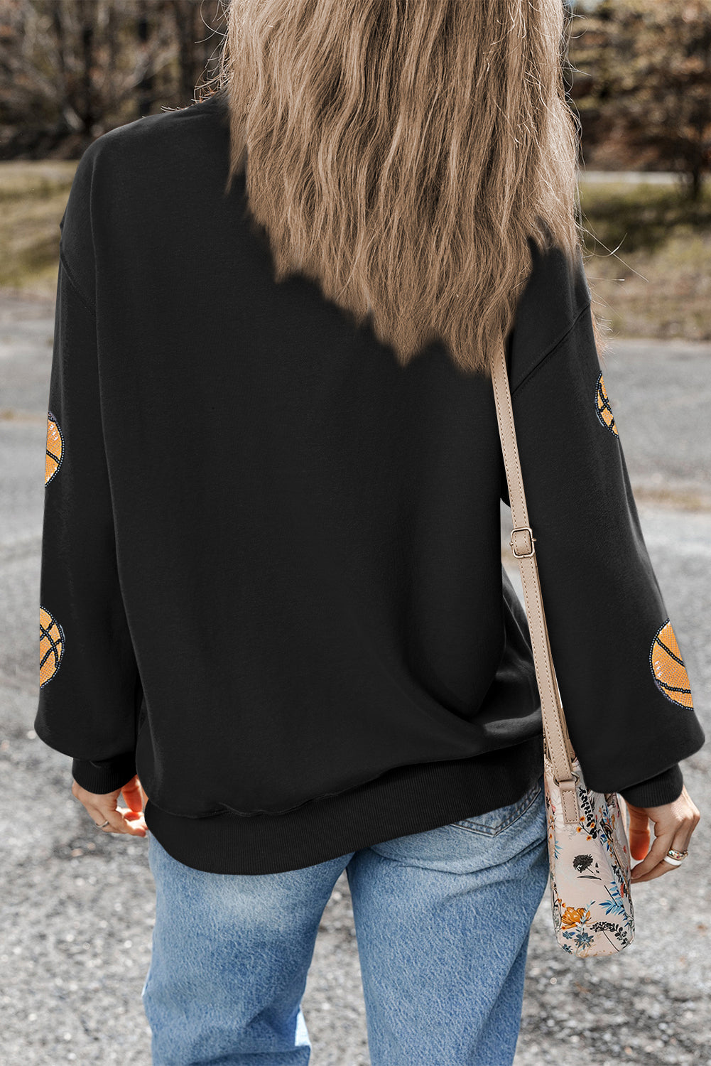 Basketball Sequin Crewneck