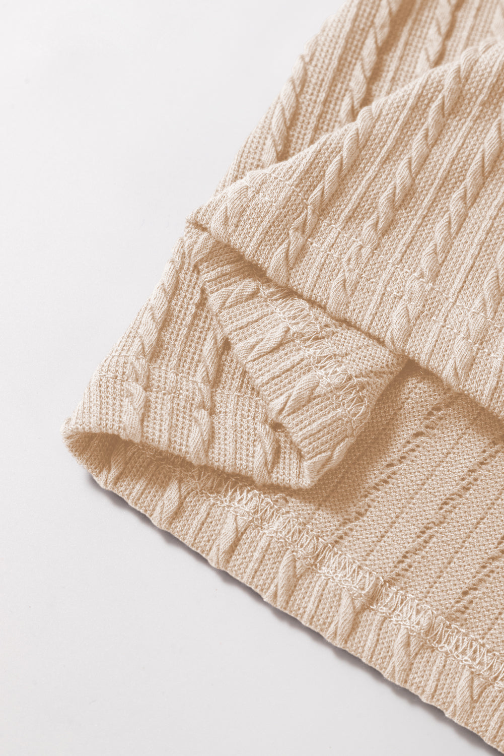 Sleet Solid Color Textured Flutter Sleeve Top