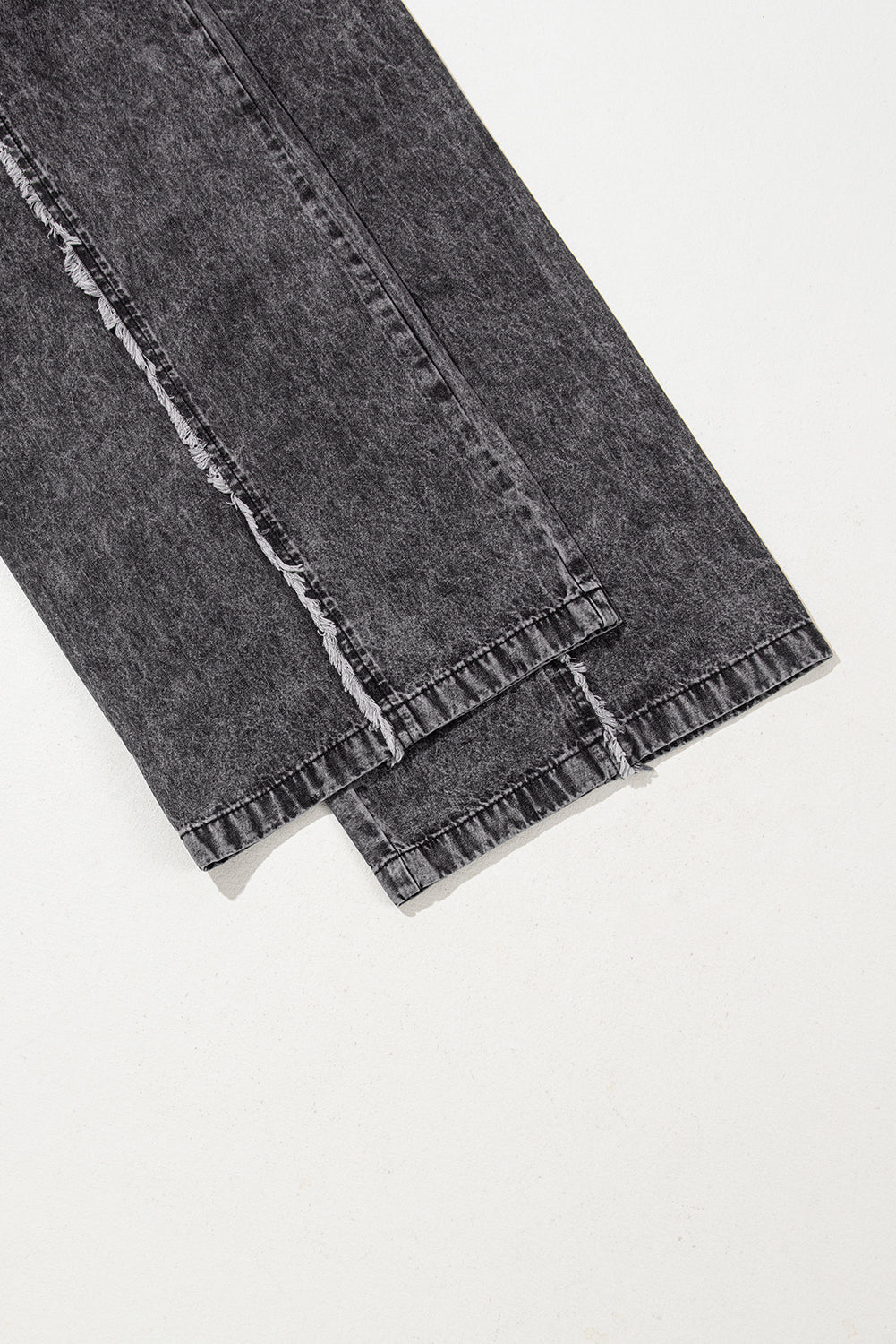 Beau Blue Light Wash Frayed Exposed Seam Wide Leg Denim Overall