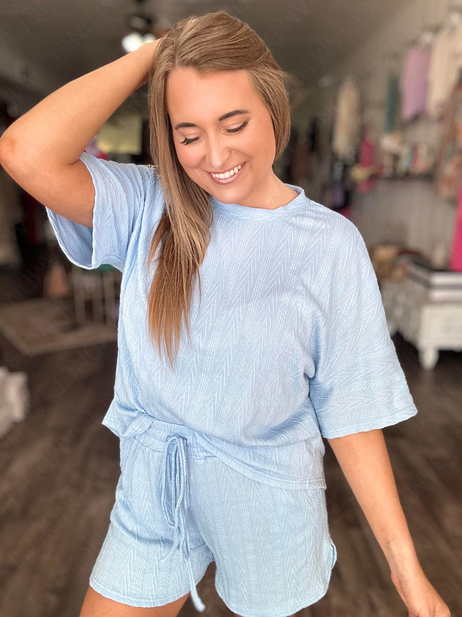 The Lennox Light Blue Button Lounge Set