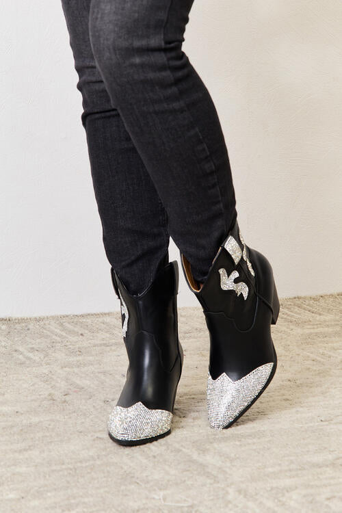East Lion Corp Rhinestone Pointed Boots - The Sapphire Star
