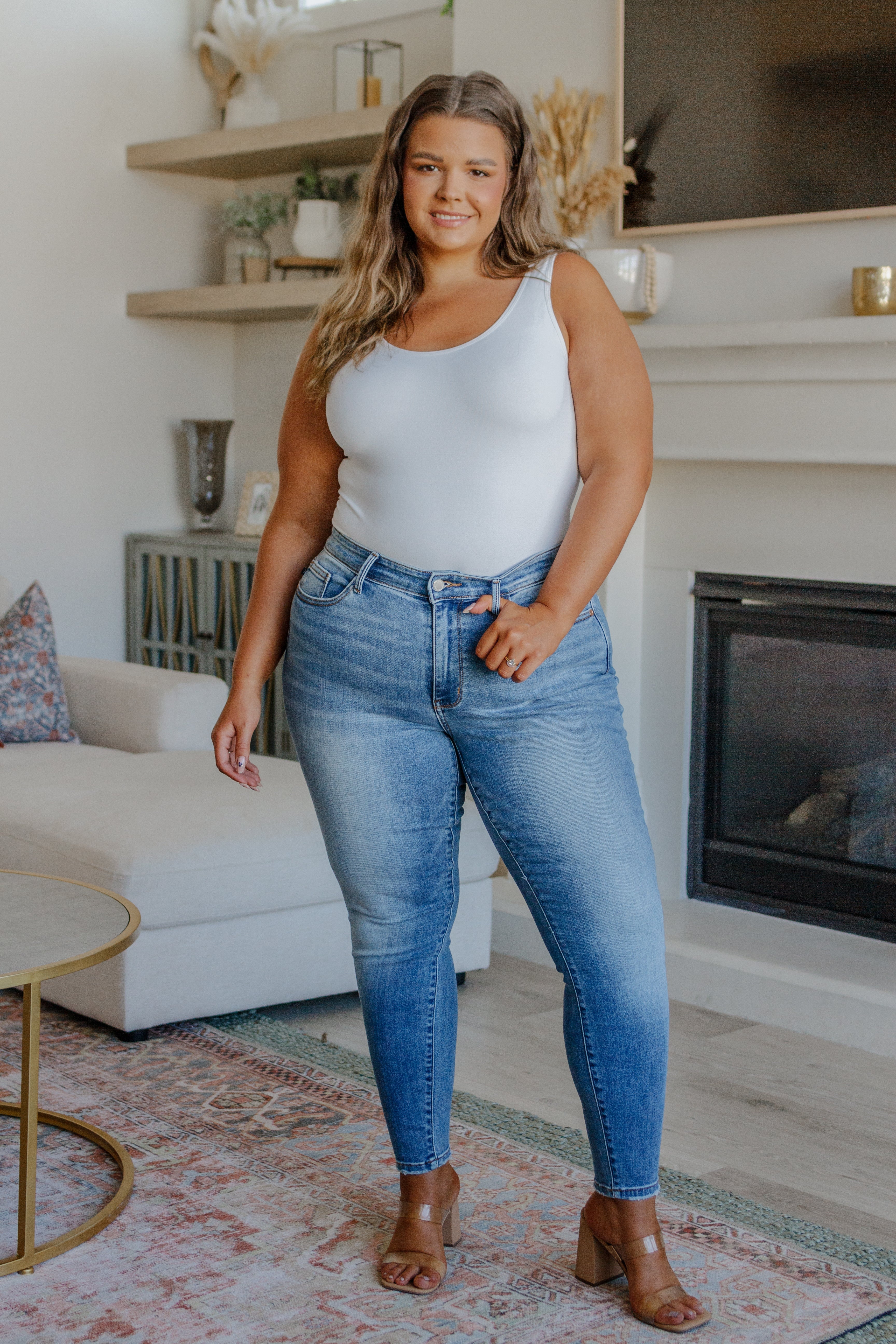 Catherine Mid Rise Vintage Skinny Jeans - The Sapphire Star