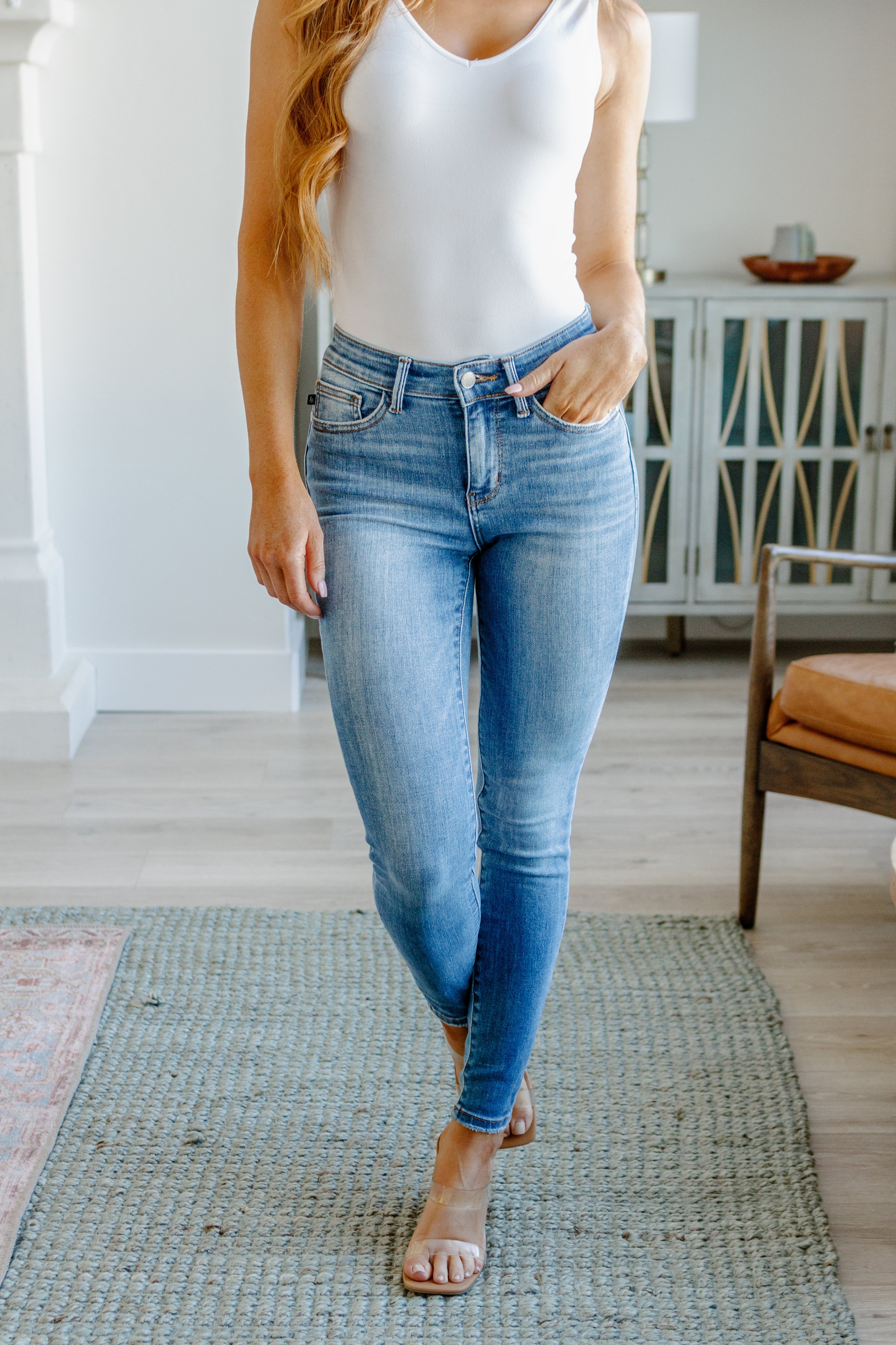 Catherine Mid Rise Vintage Skinny Jeans - The Sapphire Star