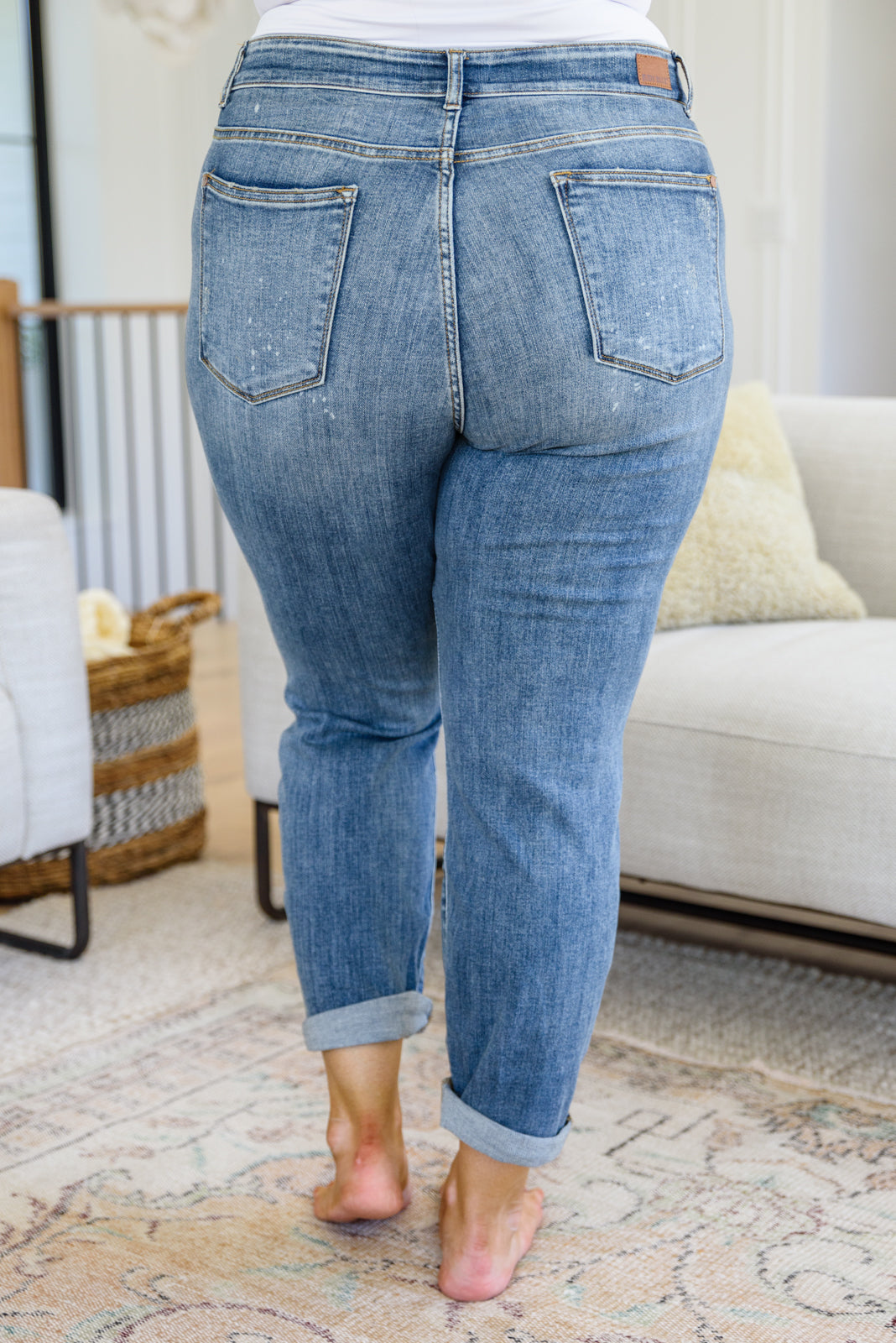 Corey Hi Rise Bleach Splash Boyfriend Jeans - The Sapphire Star