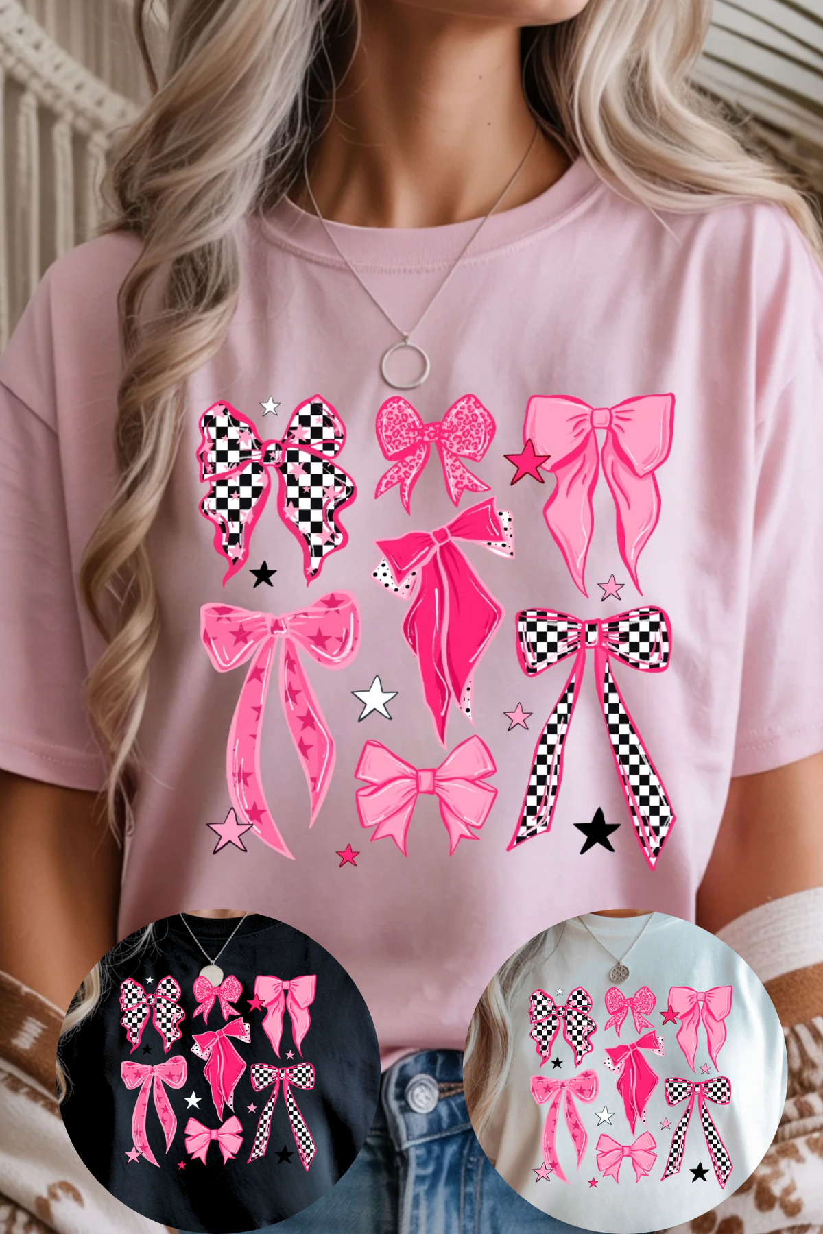 Checkered Bows Graphic Tee