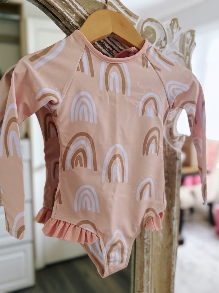 Girls Long Sleeve Rainbow Swims-