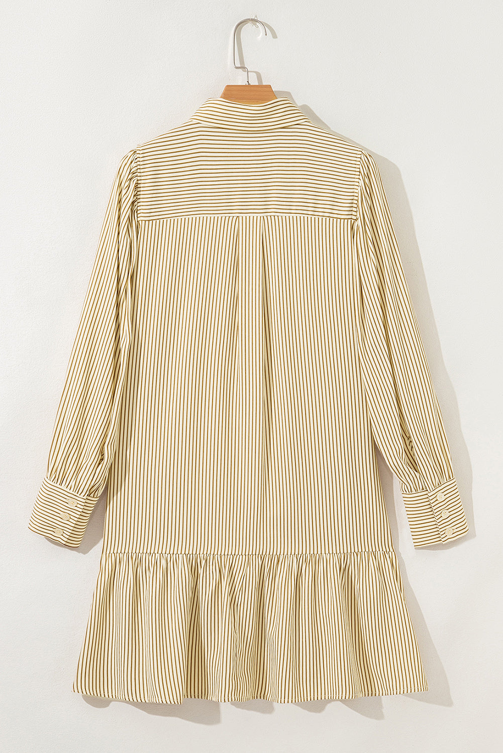 Brown Stripe Collared Dress