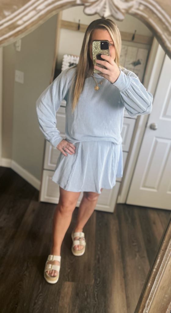 The Loki Ribbed Long Sleeve and Skort Set